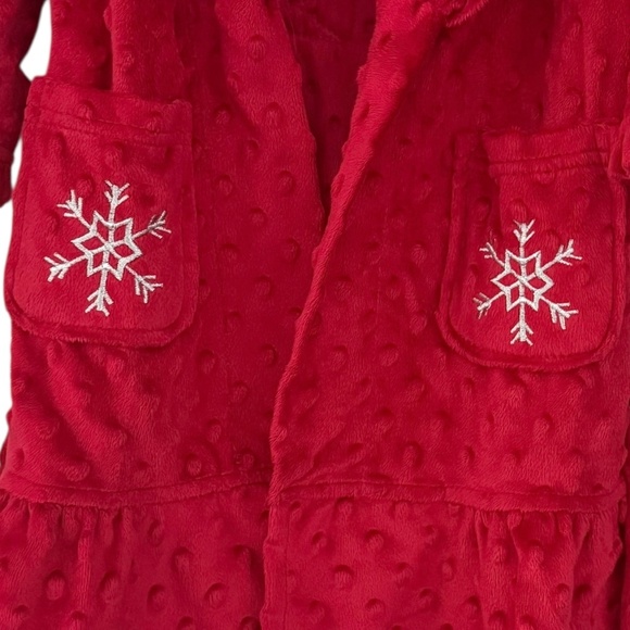 Petit Lem Red Minky Dot Ruffle Robe 2/3 Girls - Picture 3 of 6